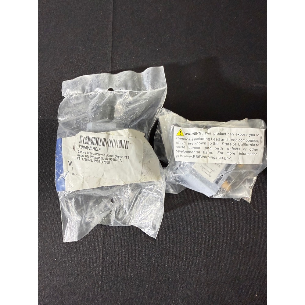 Choice Manufactured Parts Dryer PTS Relay Whirlpool AP6015267 W10117655 New 2Pk